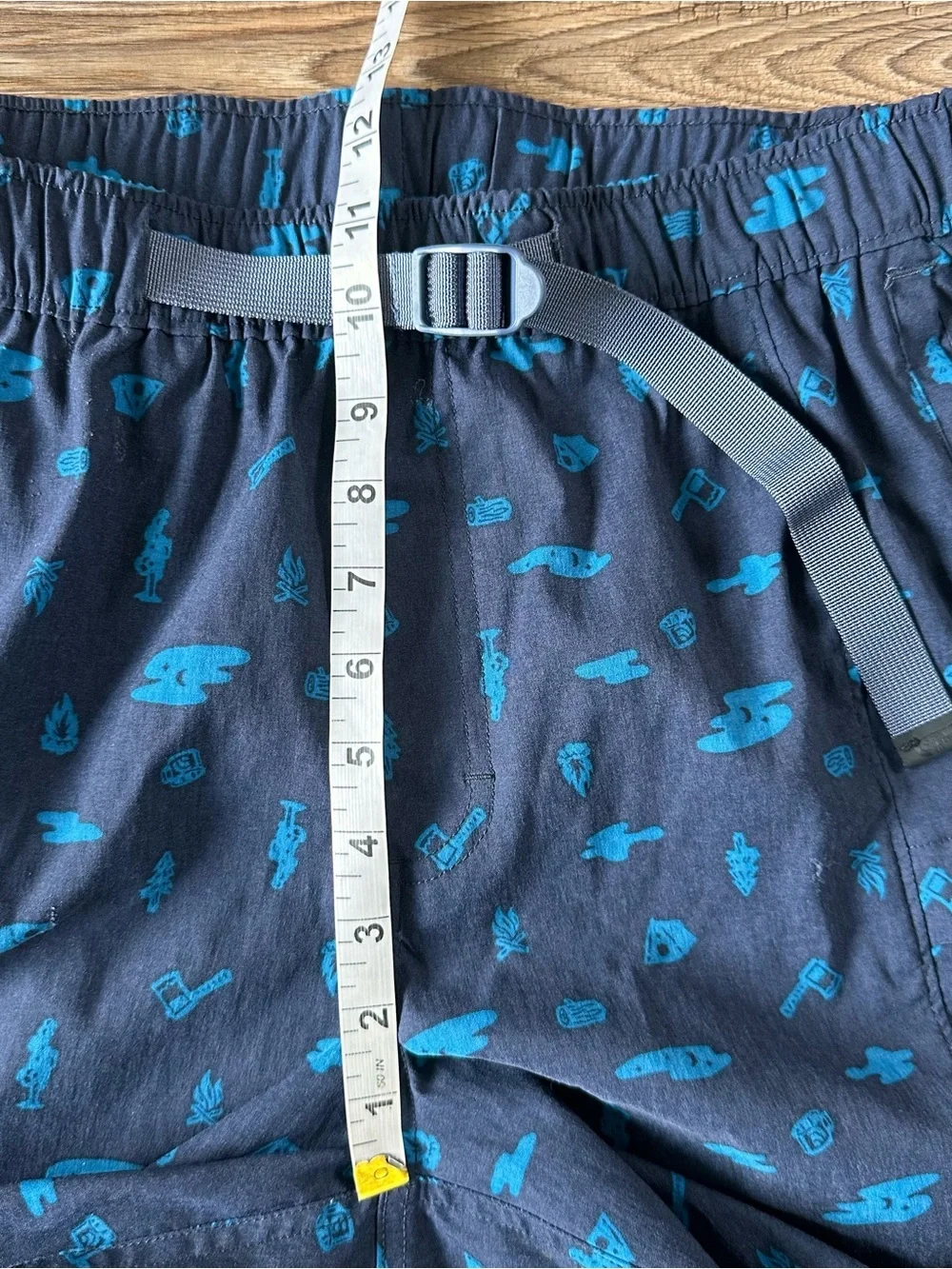 North Face Class V Belted Shorts Men Medium Blue Camping Hike Cargo Flashdry NWT